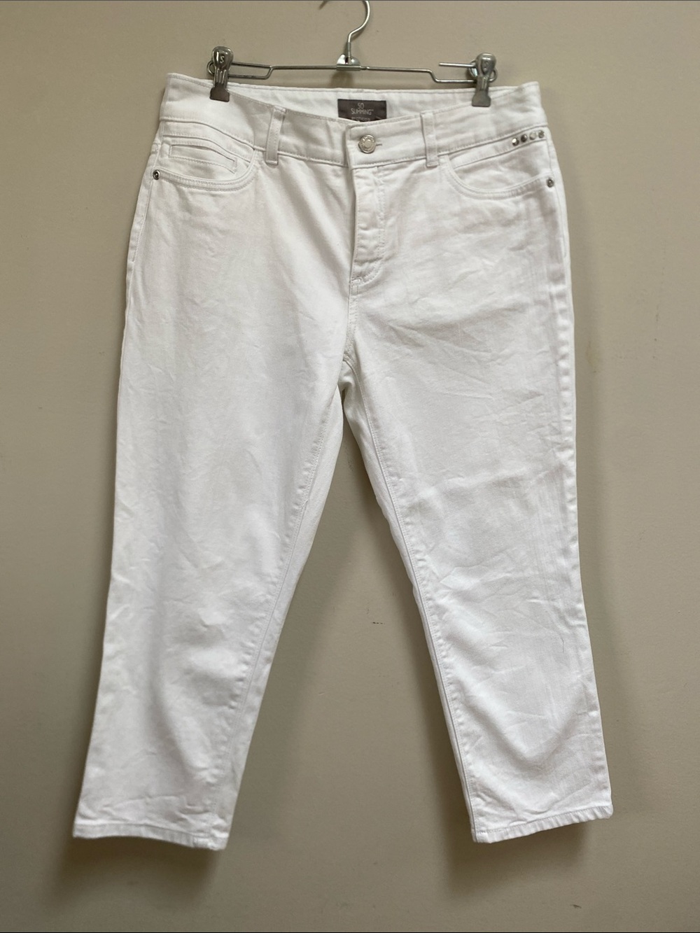 Chico's White Ankle Crop “So Slimming”Jeans, Size 1